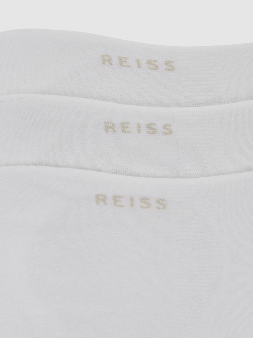 Reiss 3 Pack Invisible Trainer Socks Cotton-Blend In White