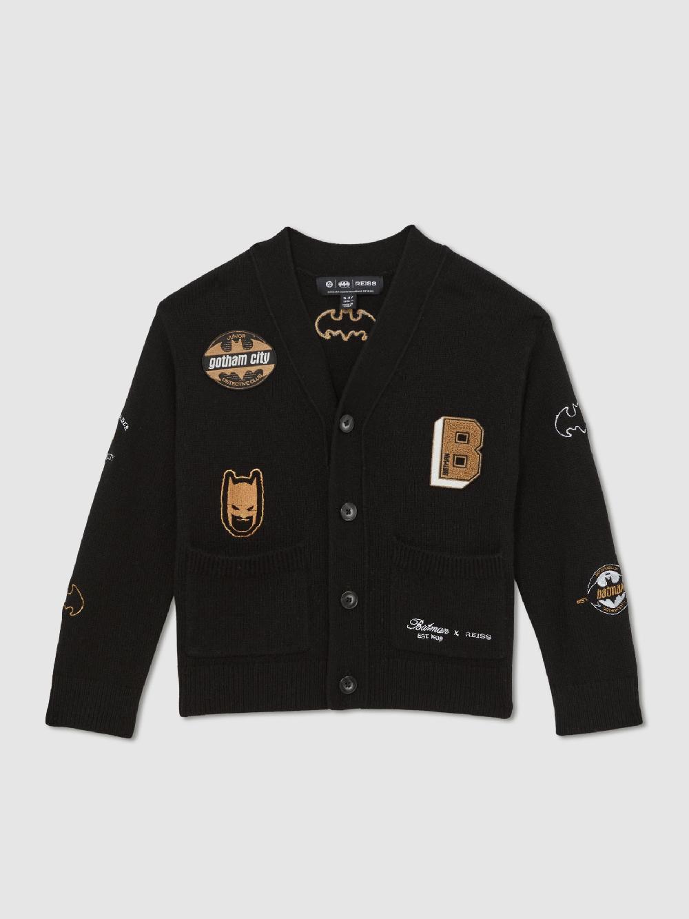 Reiss 9-13 Yrs Batman | Reiss Badge Cardigan In Black
