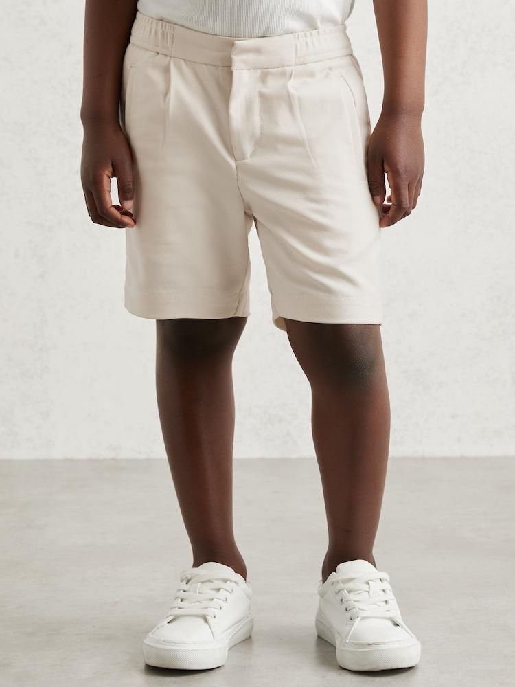 reiss 9-13 yrs Relaxed Drawstring Shorts in Off White