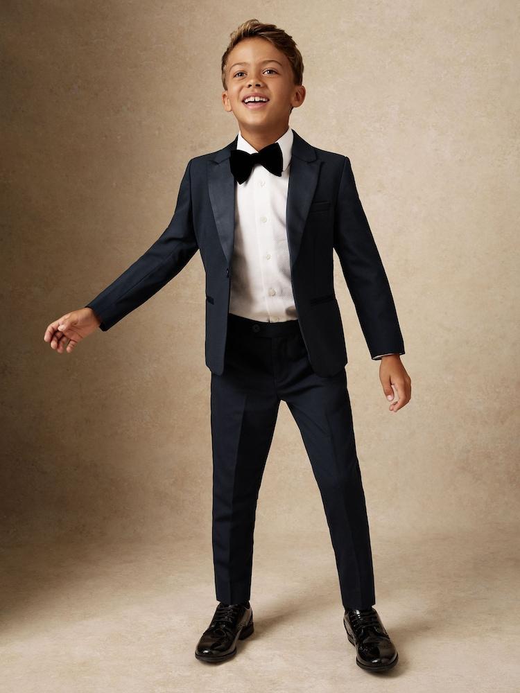 reiss 9-13 yrs Single-Breasted Tuxedo Blazer Wool-Blend in Navy