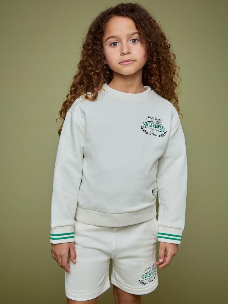 reiss 9-13 yrs SmileyWorld | Reiss Logo Sweatshirt Unisex Fit in White
