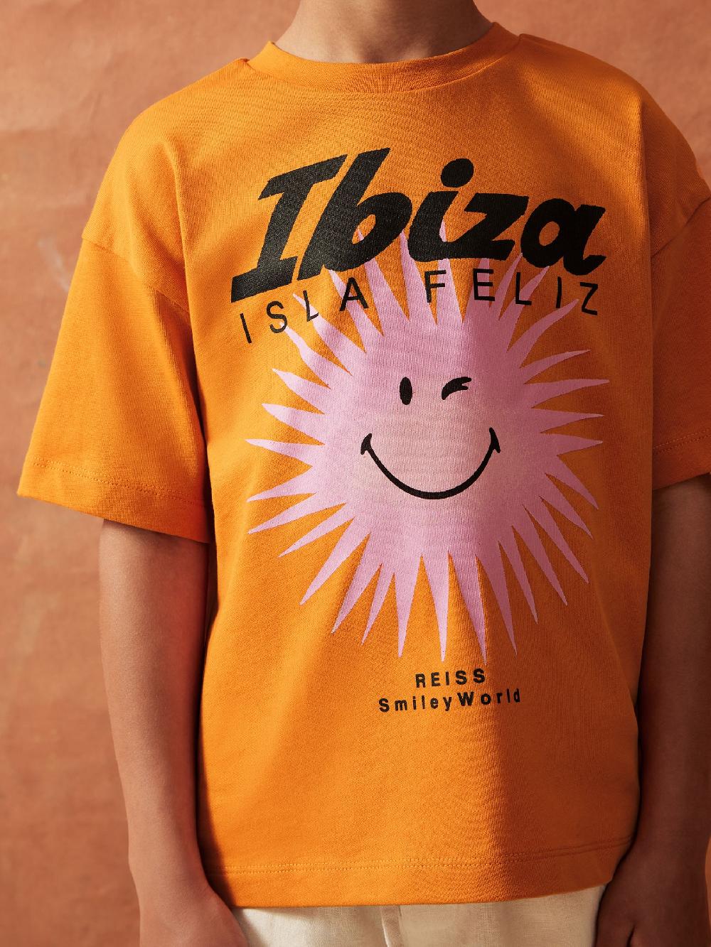 Reiss 9-13 Yrs SmileyWorld | Reiss Sun Motif T-Shirt In Orange