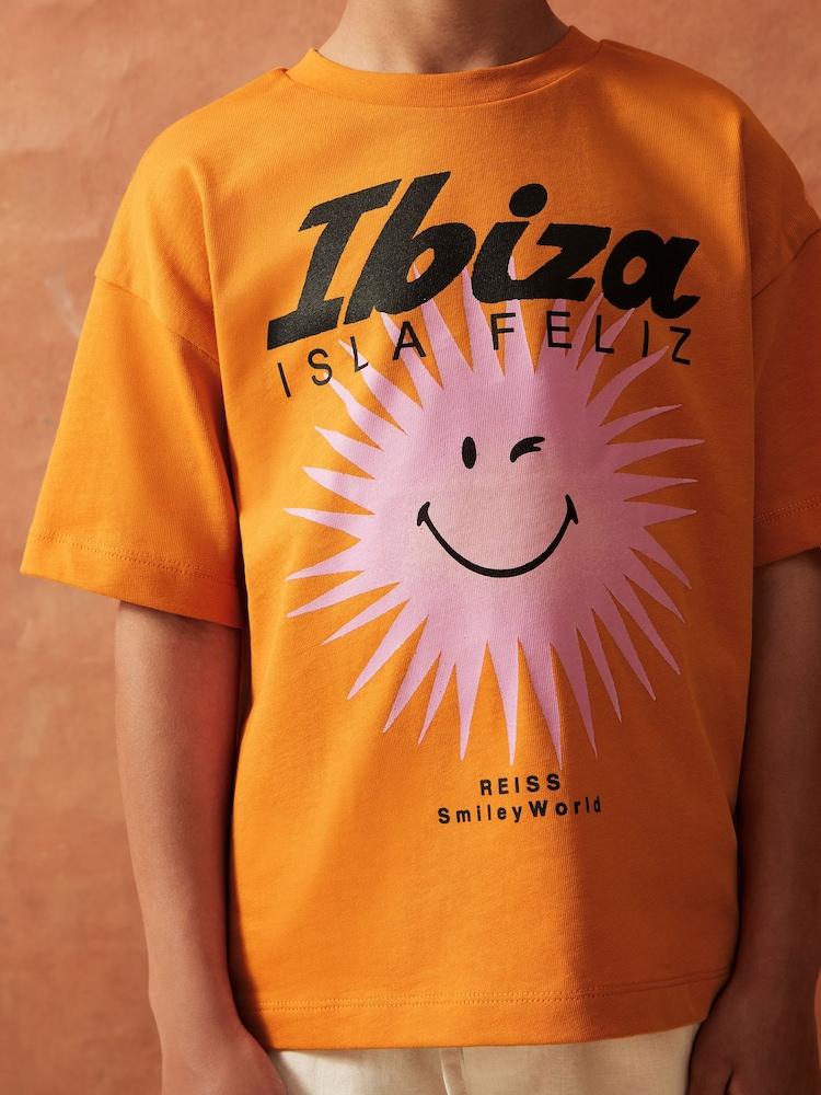reiss 9-13 yrs SmileyWorld | Reiss Sun Motif T-Shirt in Orange