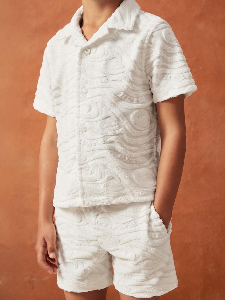 reiss 9-13 yrs SmileyWorld | Reiss Wave Texture Shirt in White