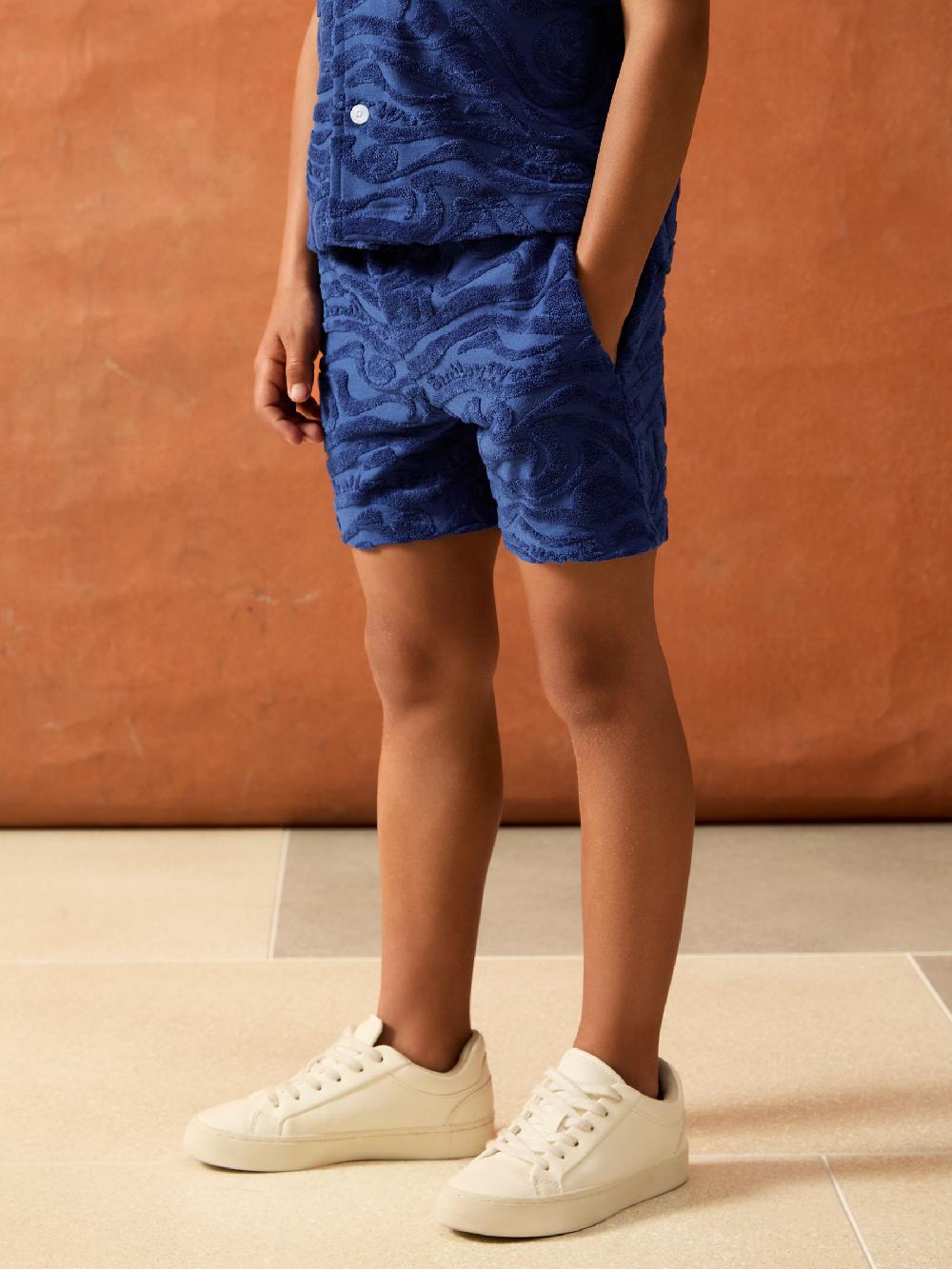 Reiss 9-13 Yrs SmileyWorld | Reiss Wave Texture Shorts In Bright Blue