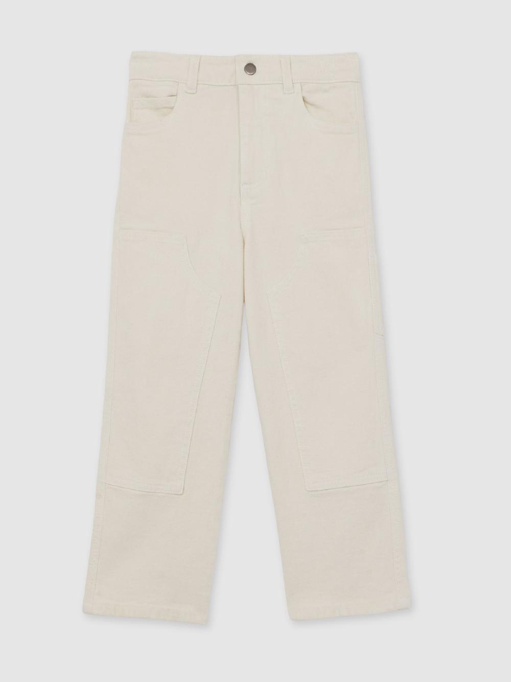 Reiss 9-13 Yrs Straight-Leg Carpenter Jeans In Off White