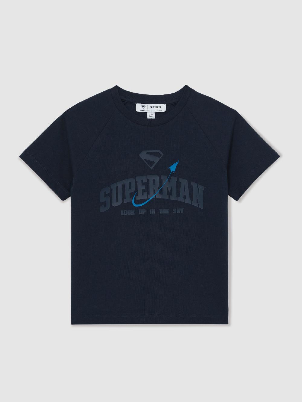 Reiss 9-13 Yrs Superman | Reiss Raglan Logo T-Shirt In Navy Blue