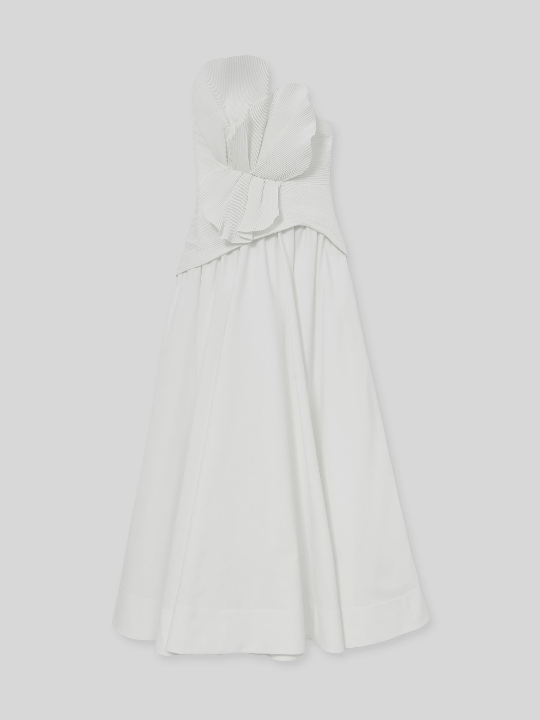 Reiss Acler Ivory Plissé Fan Strapless Maxi Dress In Ivory