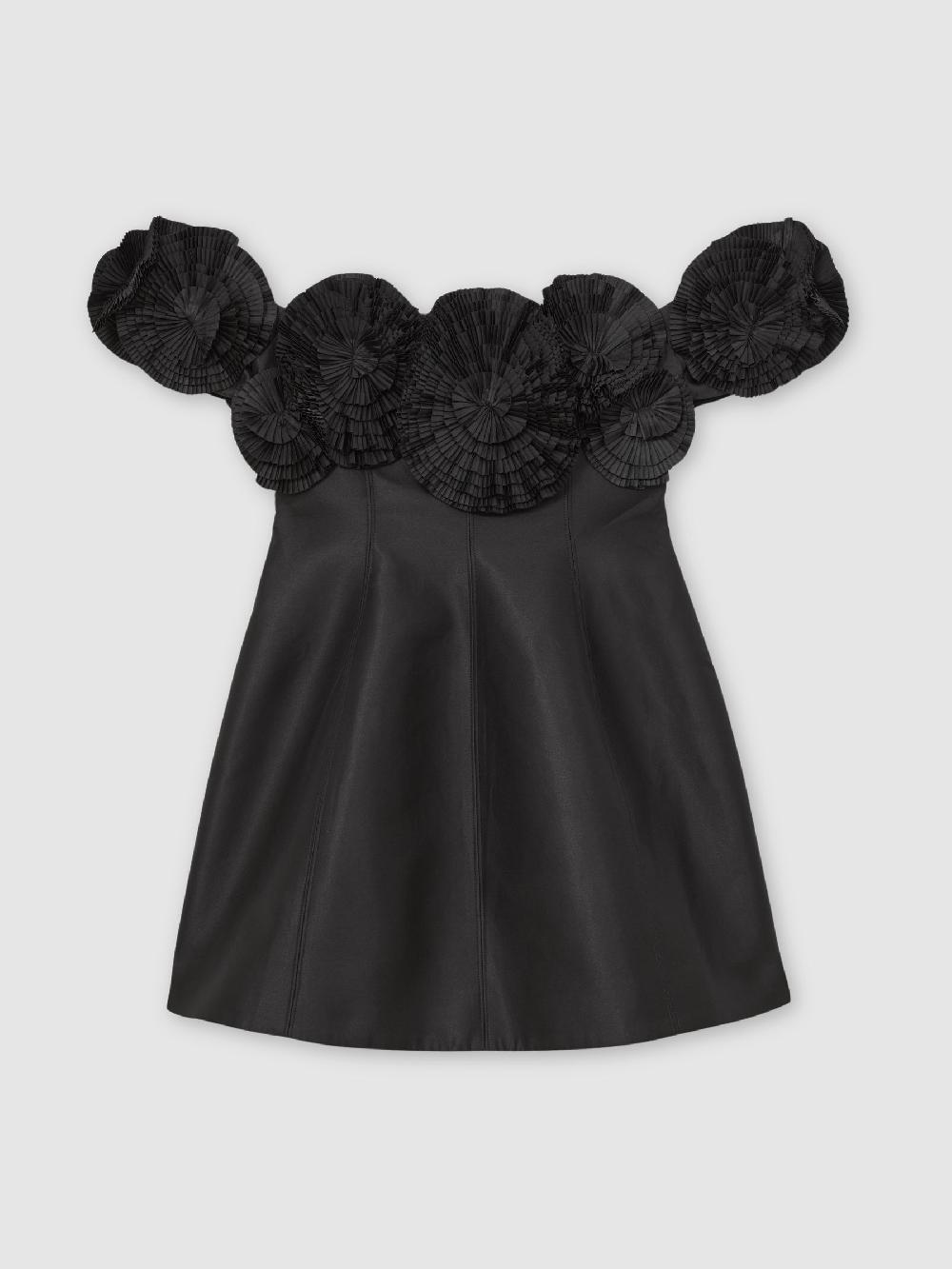 Reiss Acler Rosette Off-Shoulder Mini Dress In Black
