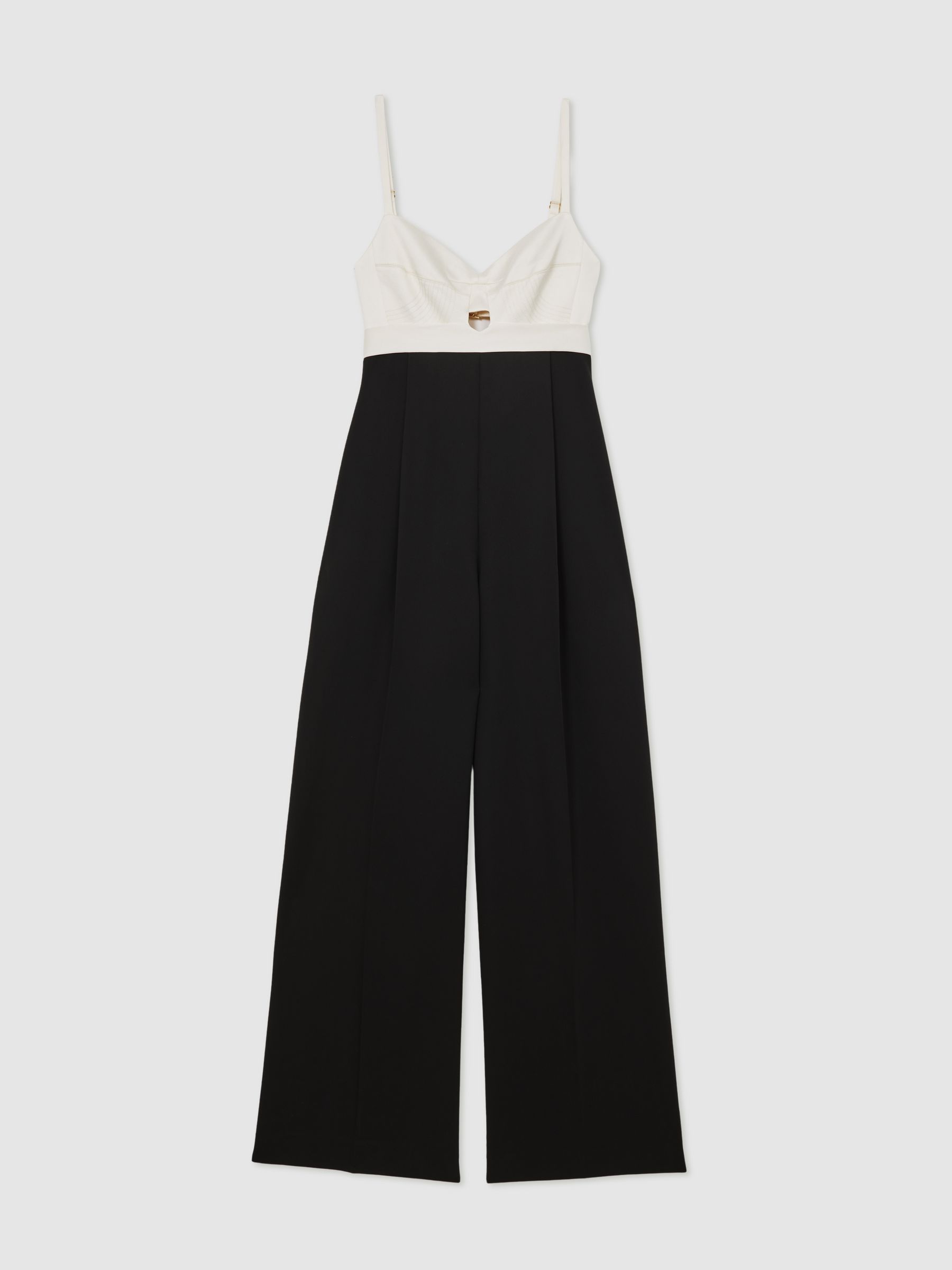 Reiss Atelier Colourblock Wide-Leg Jumpsuit In Black