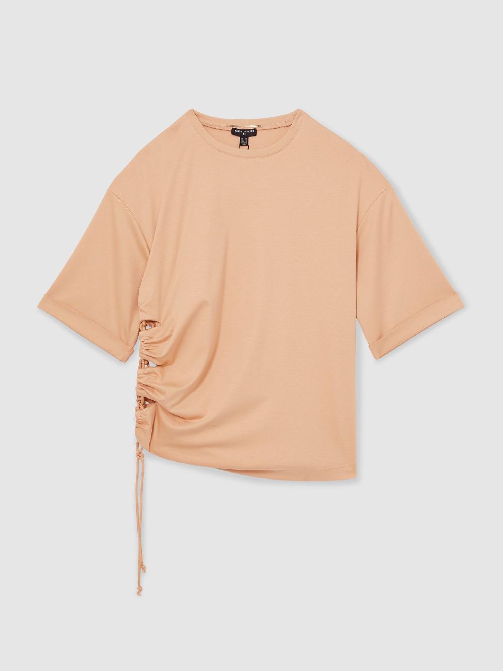 Reiss Atelier Cotton Cut-Out Rope-Cord Top In Neutral