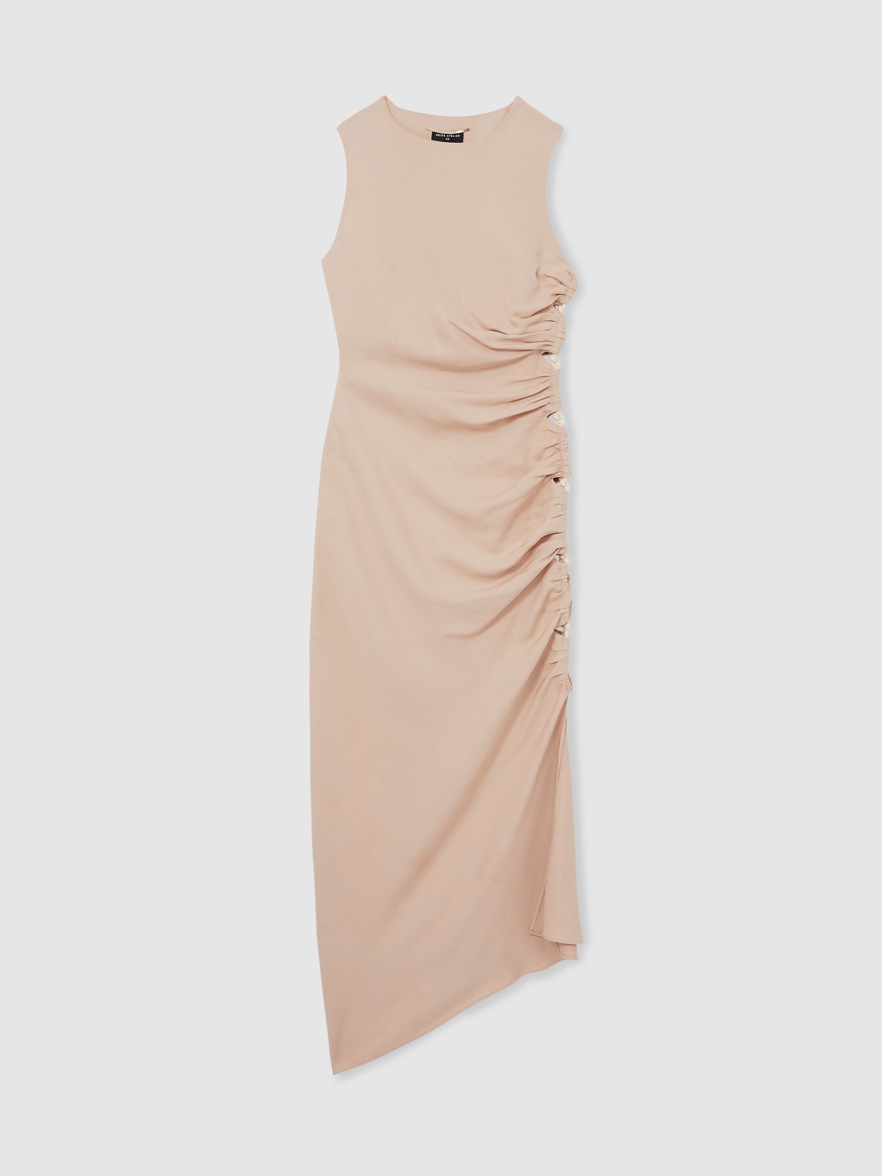 Reiss Atelier Cut-Out Rope-Cord Maxi Dress In Neutral