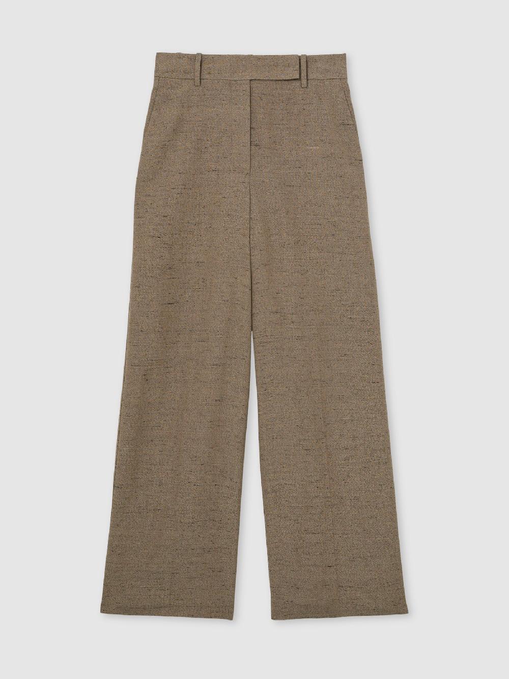 Reiss Atelier Wide-Leg Suit Trousers With Linen In Grey