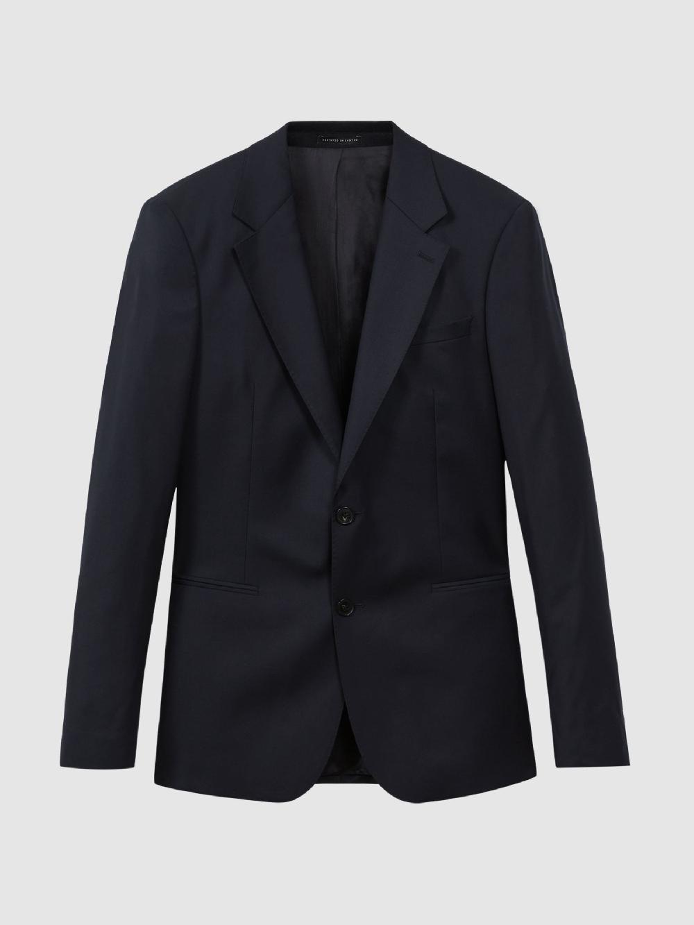 Reiss Atelier Wool Cashmere Slim Fit Single Breasted Blazer In Midnight Navy