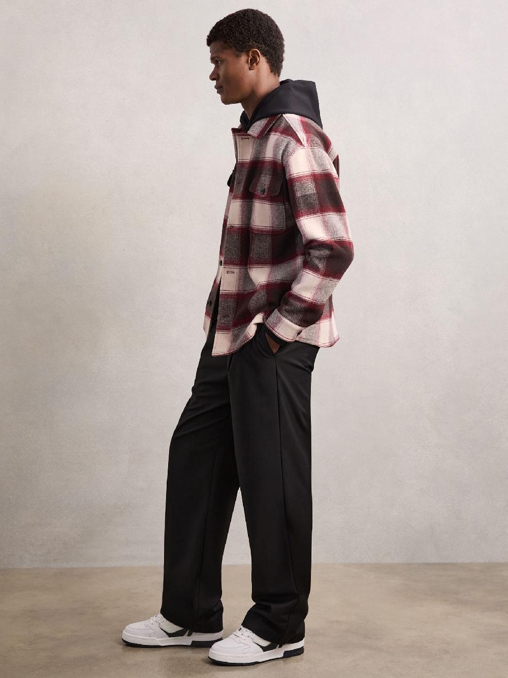 Reiss Bonded-Leather Mid-Top Skater Trainers In White/Black