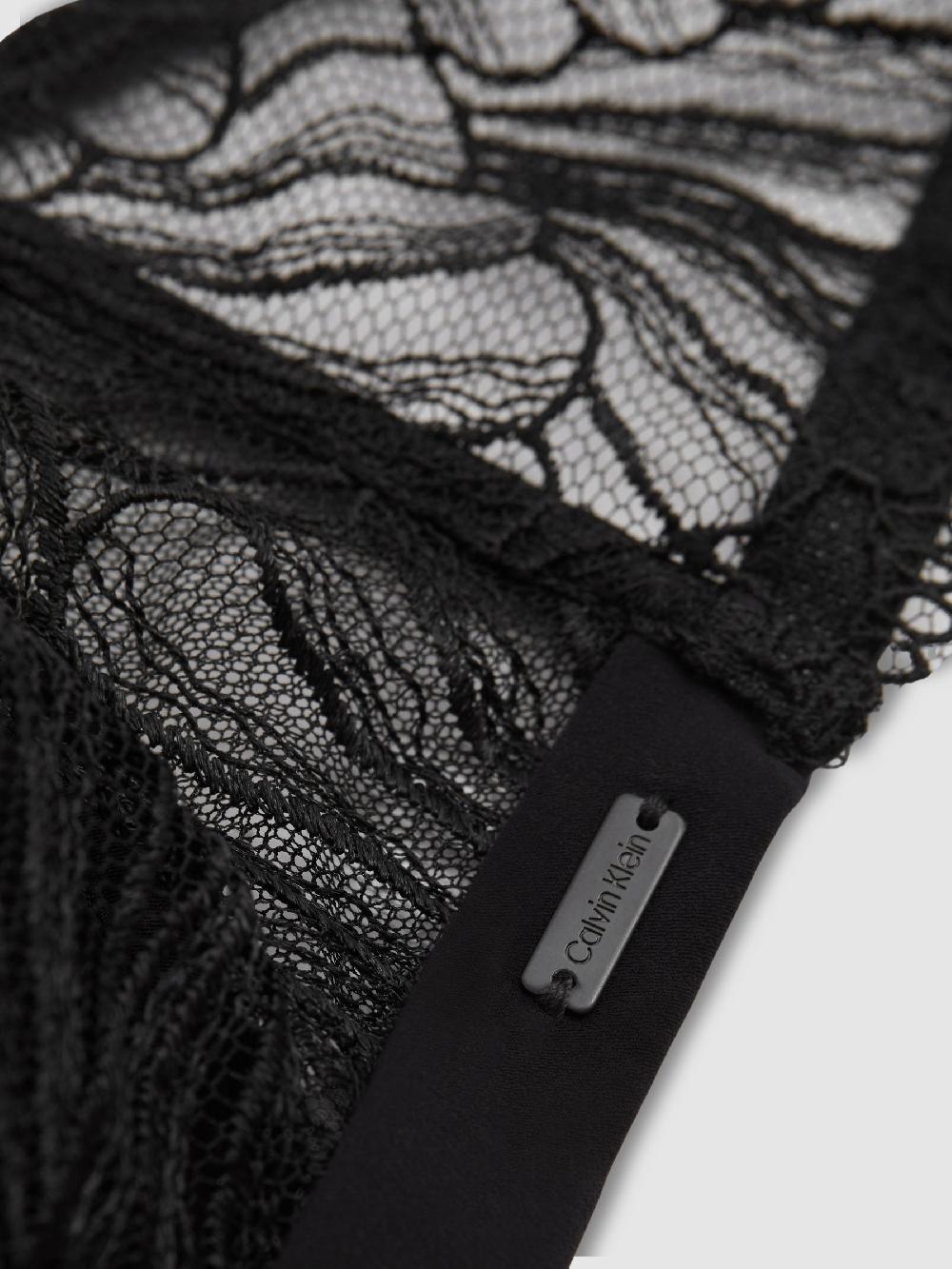 Reiss Calvin Klein Black Underwear Underwired Lace Balconette Bra