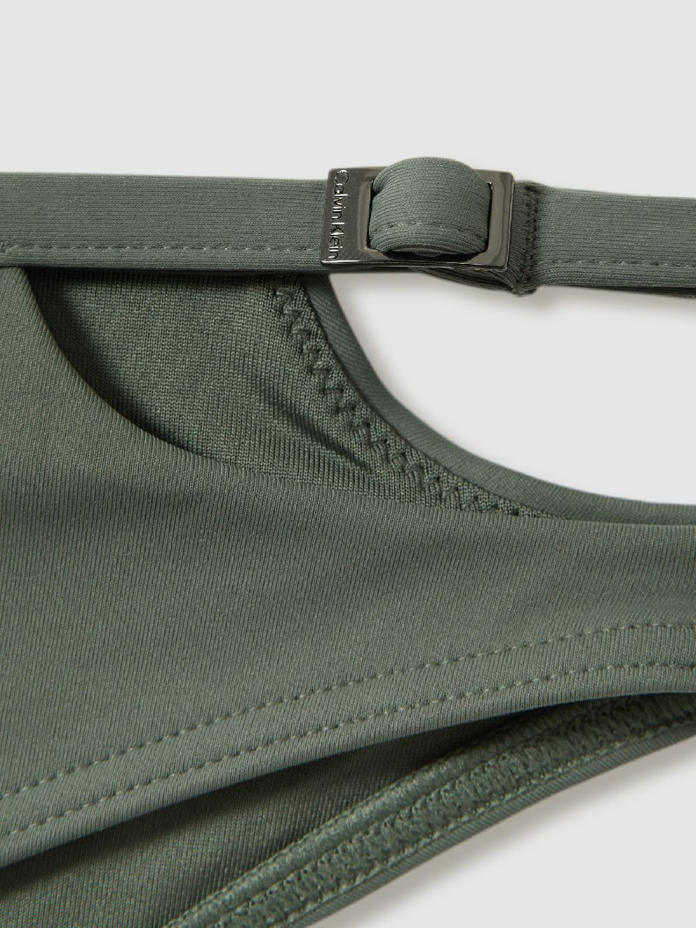 Reiss Calvin Klein Underwear Asymmetric Cut-Out Bikini Bottoms In Wetlands Green