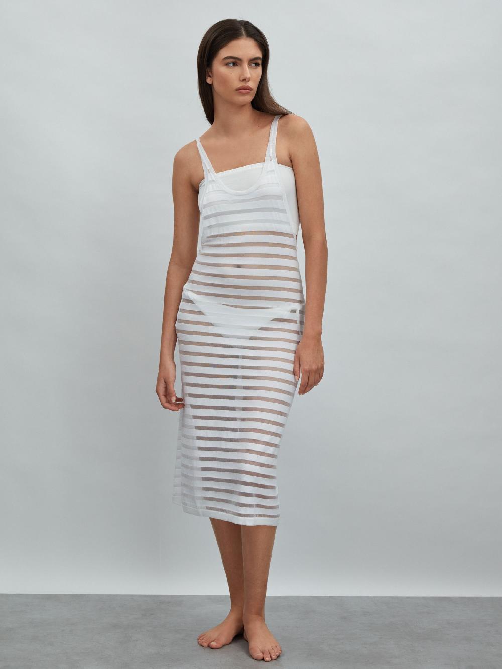 Reiss Calvin Klein Underwear Knitted Midi Dress In White