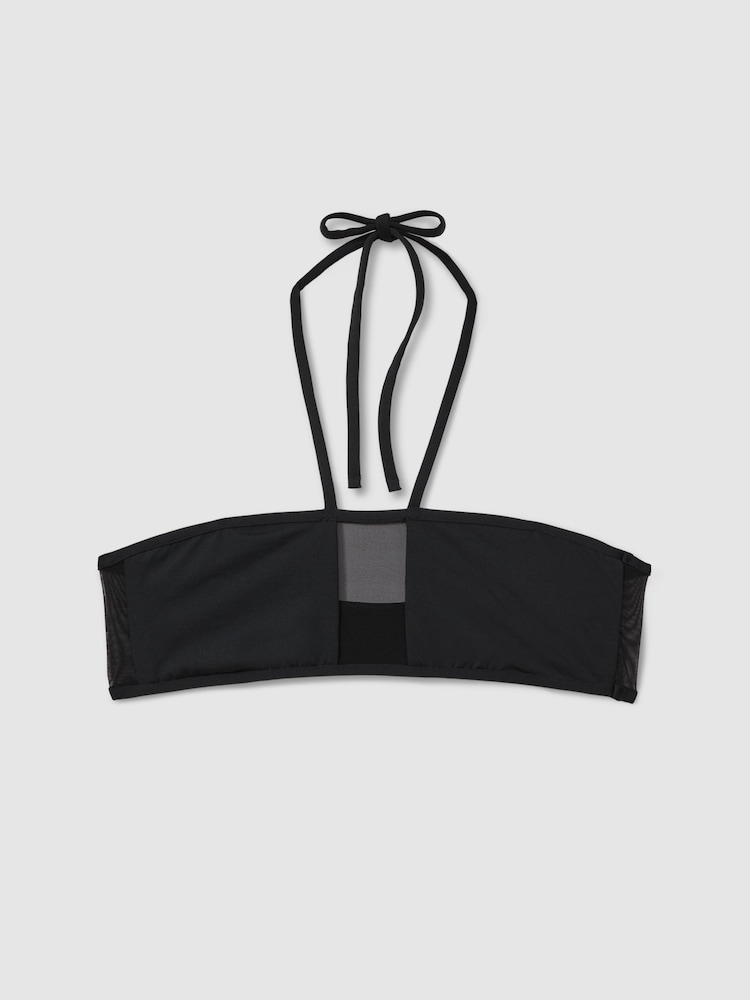 reiss Calvin Klein Underwear Mesh Halterneck Bikini Top in Black
