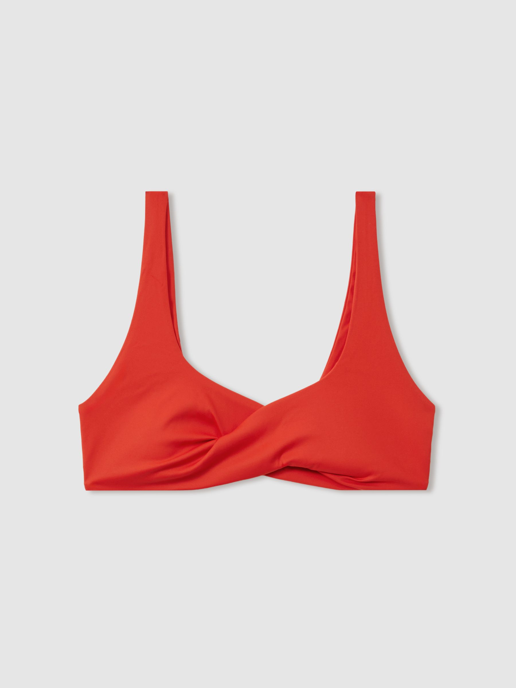 Reiss Calvin Klein Underwear Twist Detail Bikini Top In Red