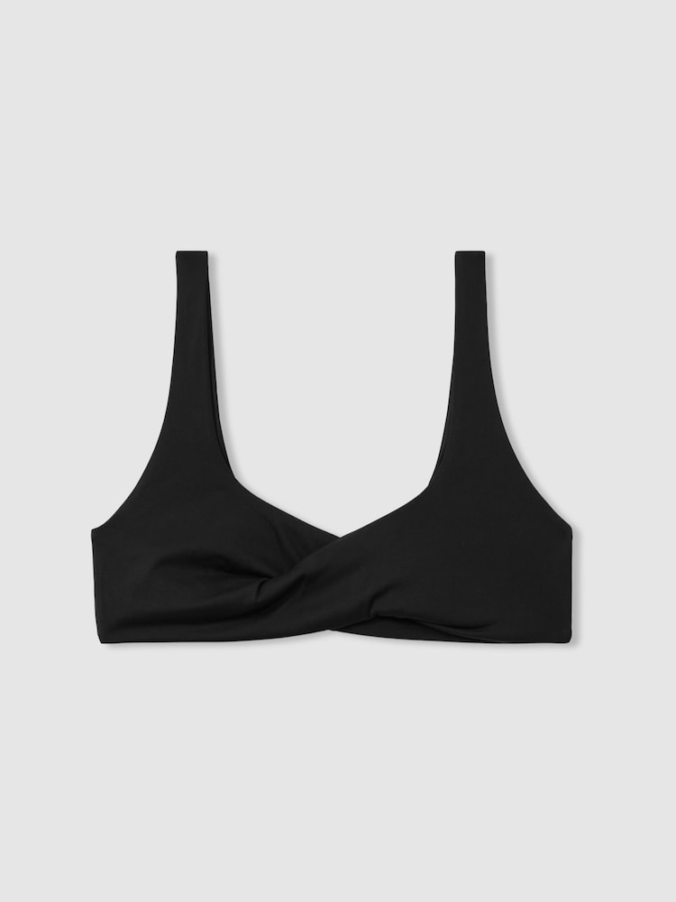 reiss Calvin Klein Underwear Twist Detail Bikini Top in Black