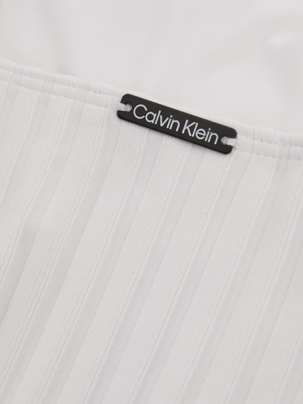 Reiss Calvin Klein White Underwear Ribbed Low-Back Swimsuit