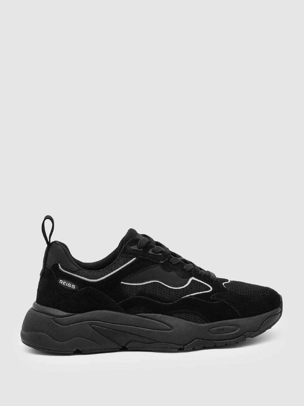 Reiss Chunky-Sole Panelled Runner Trainers In Black