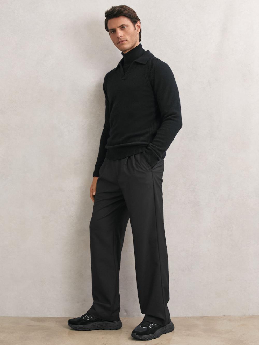 Reiss Chunky-Sole Panelled Runner Trainers In Black