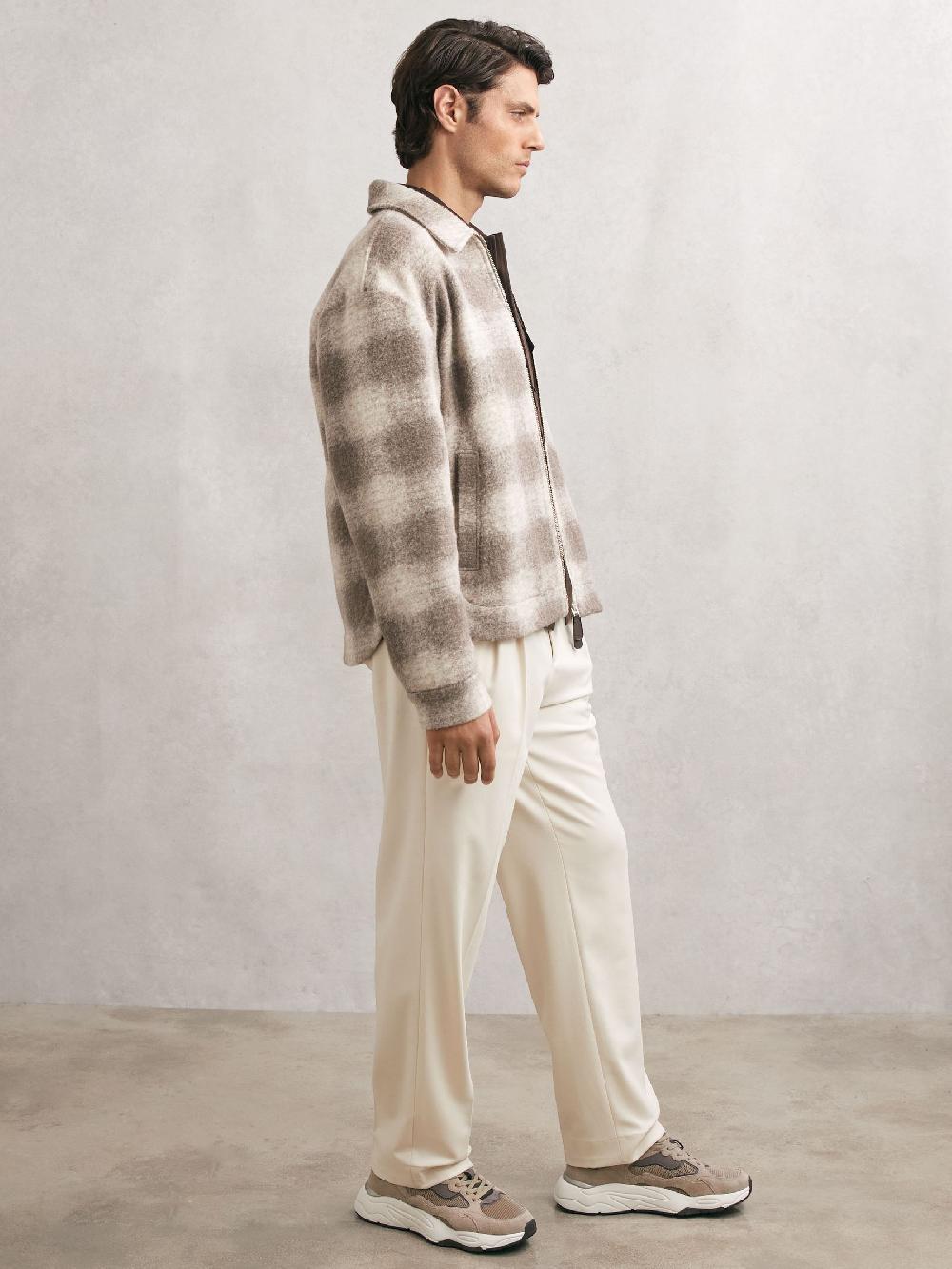 Reiss Chunky-Sole Panelled Runner Trainers In Taupe Brown