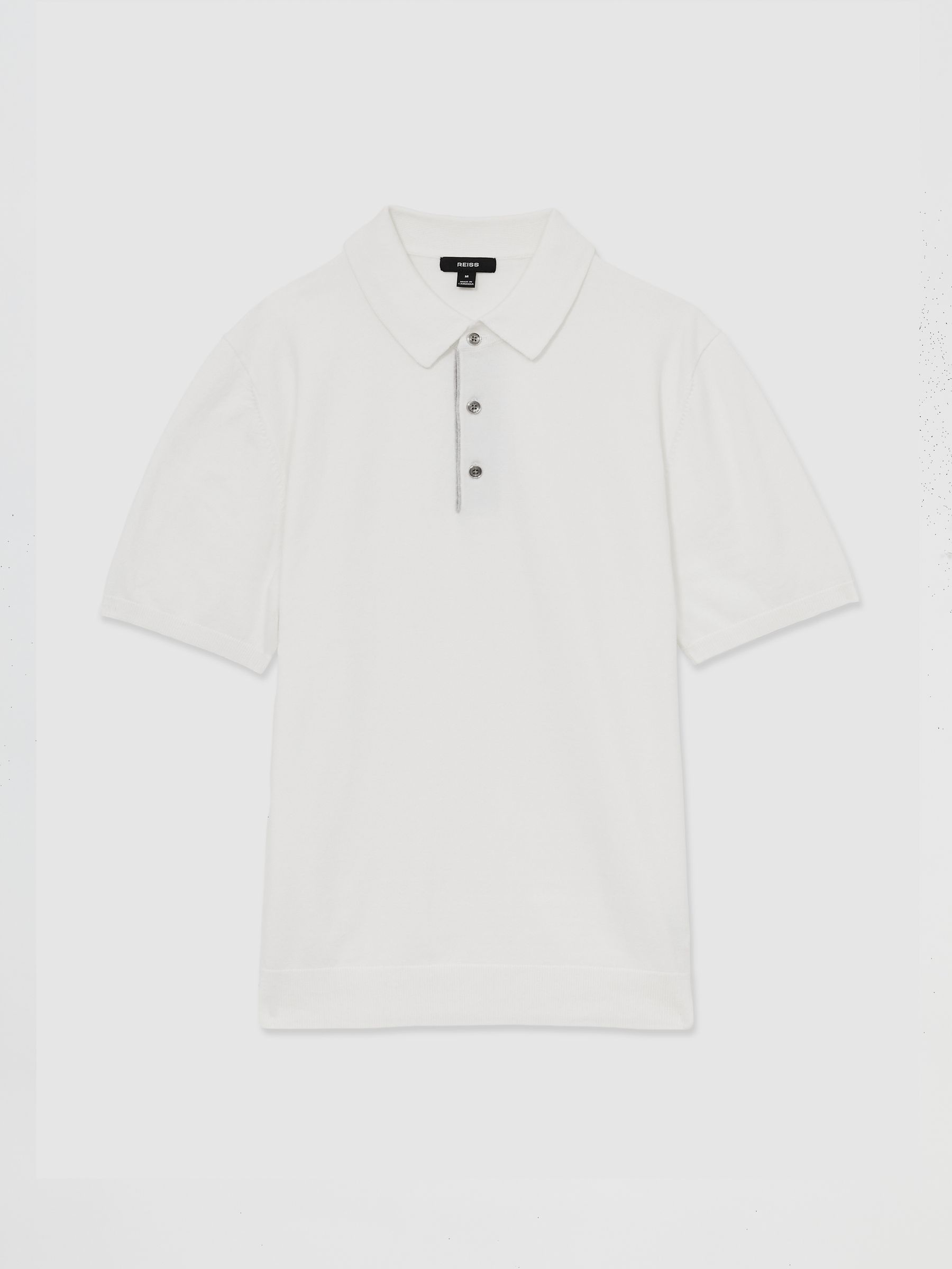 Reiss Contrast-Placket Polo Shirt With Cotton In White