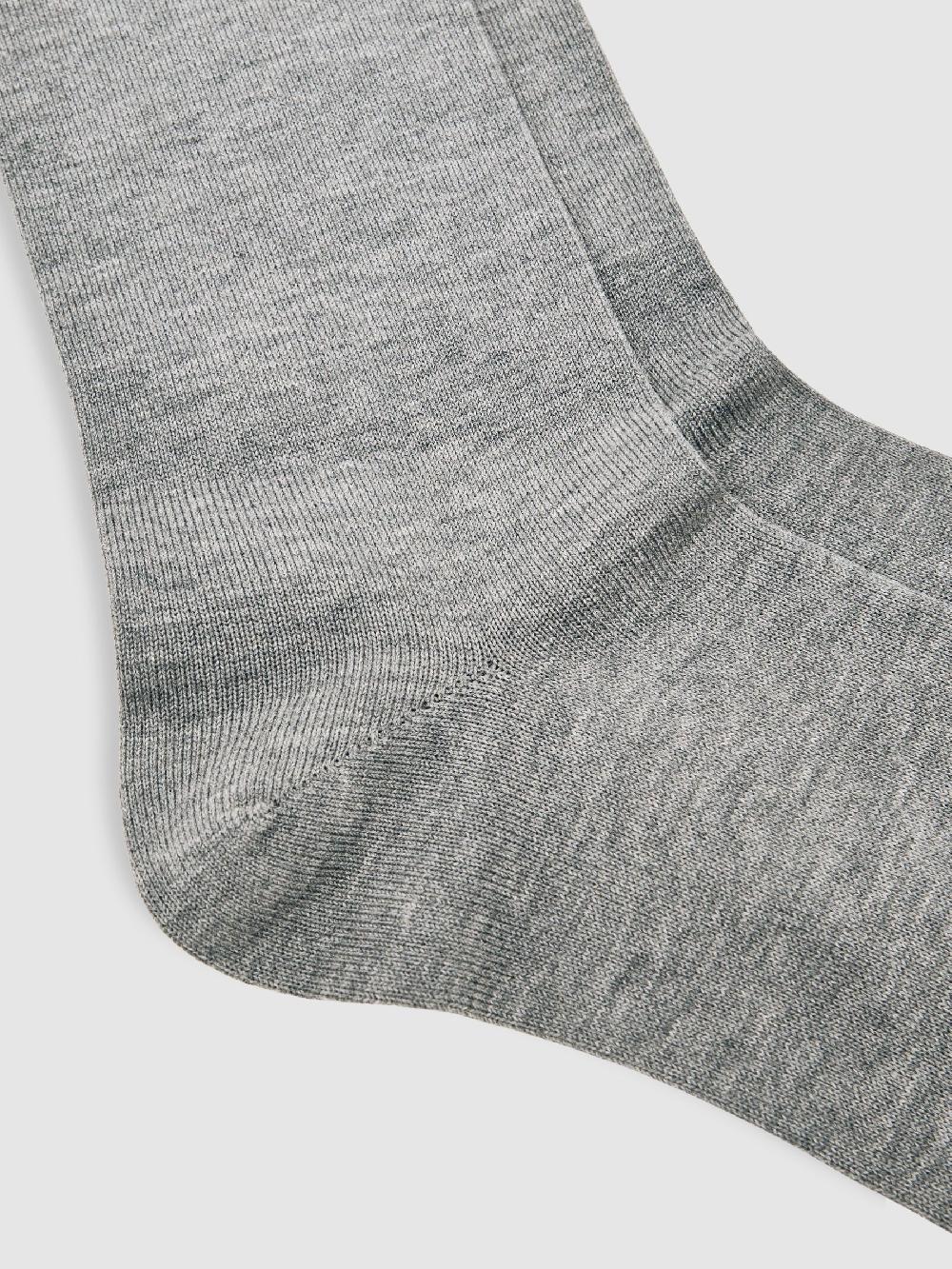 Reiss Cotton-Blend Logo Embroidery Socks In Soft Grey