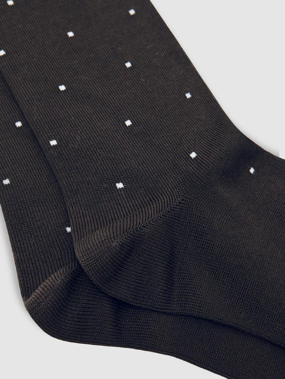Reiss Cotton-Blend Polka-Dot Socks In Chocolate Brown