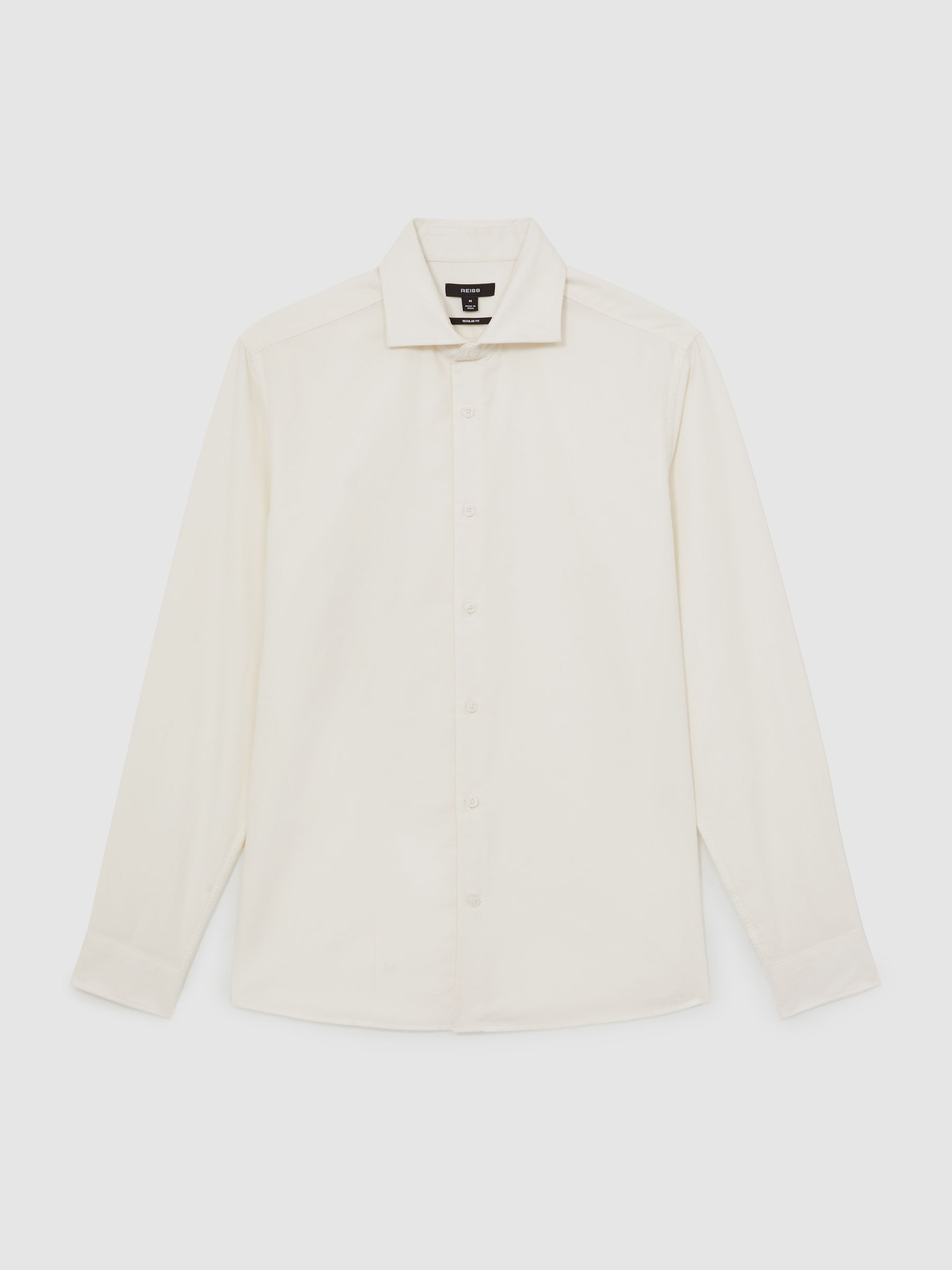 Reiss Cotton Corduroy Cutaway-Collar Shirt In White