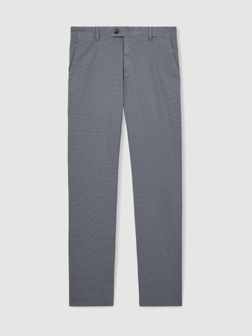 Reiss Cotton-Piqué Slim-Fit Chinos In Airforce Blue