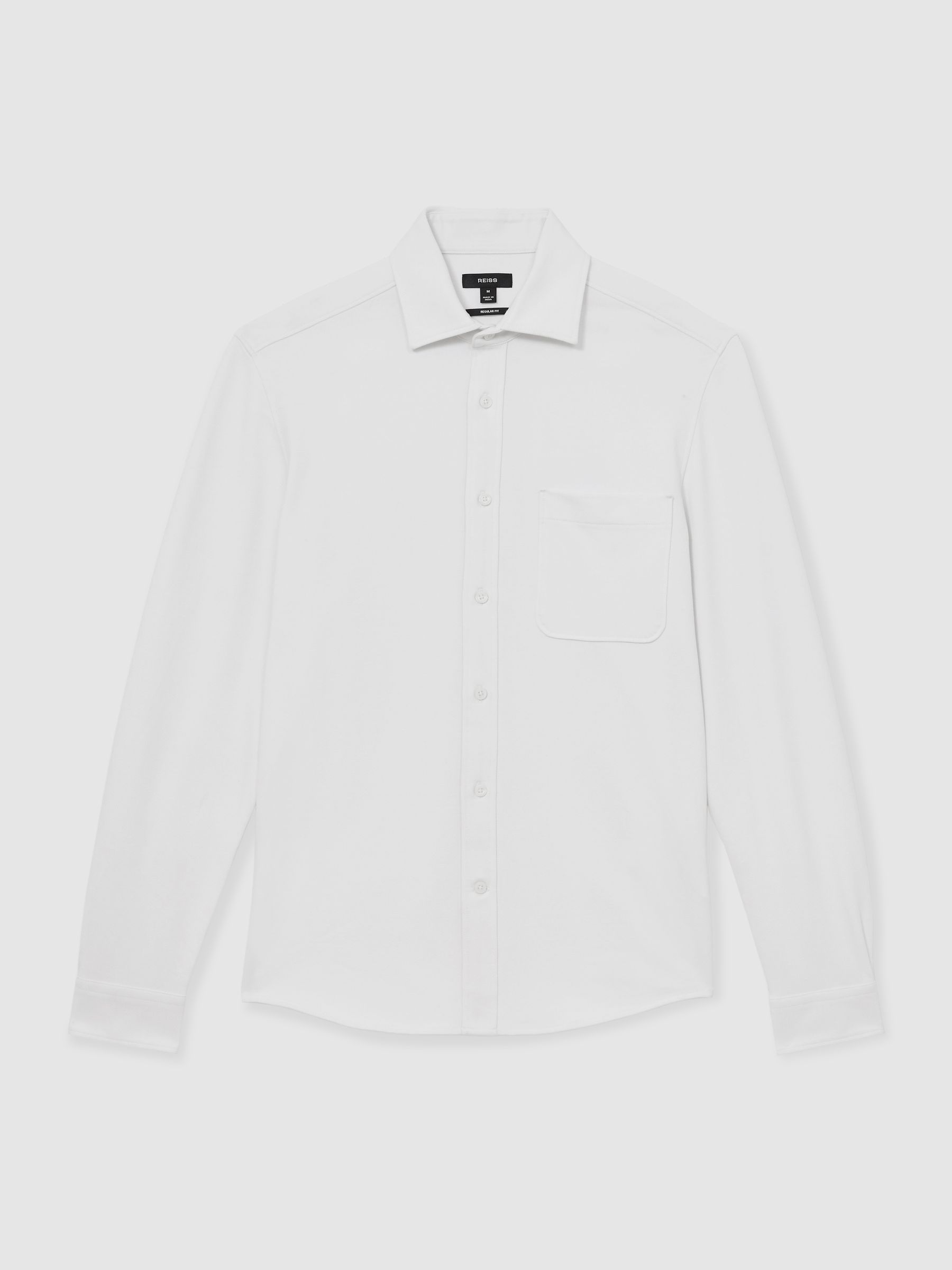 Reiss Cotton-Twill Cutaway-Collar Overshirt In White