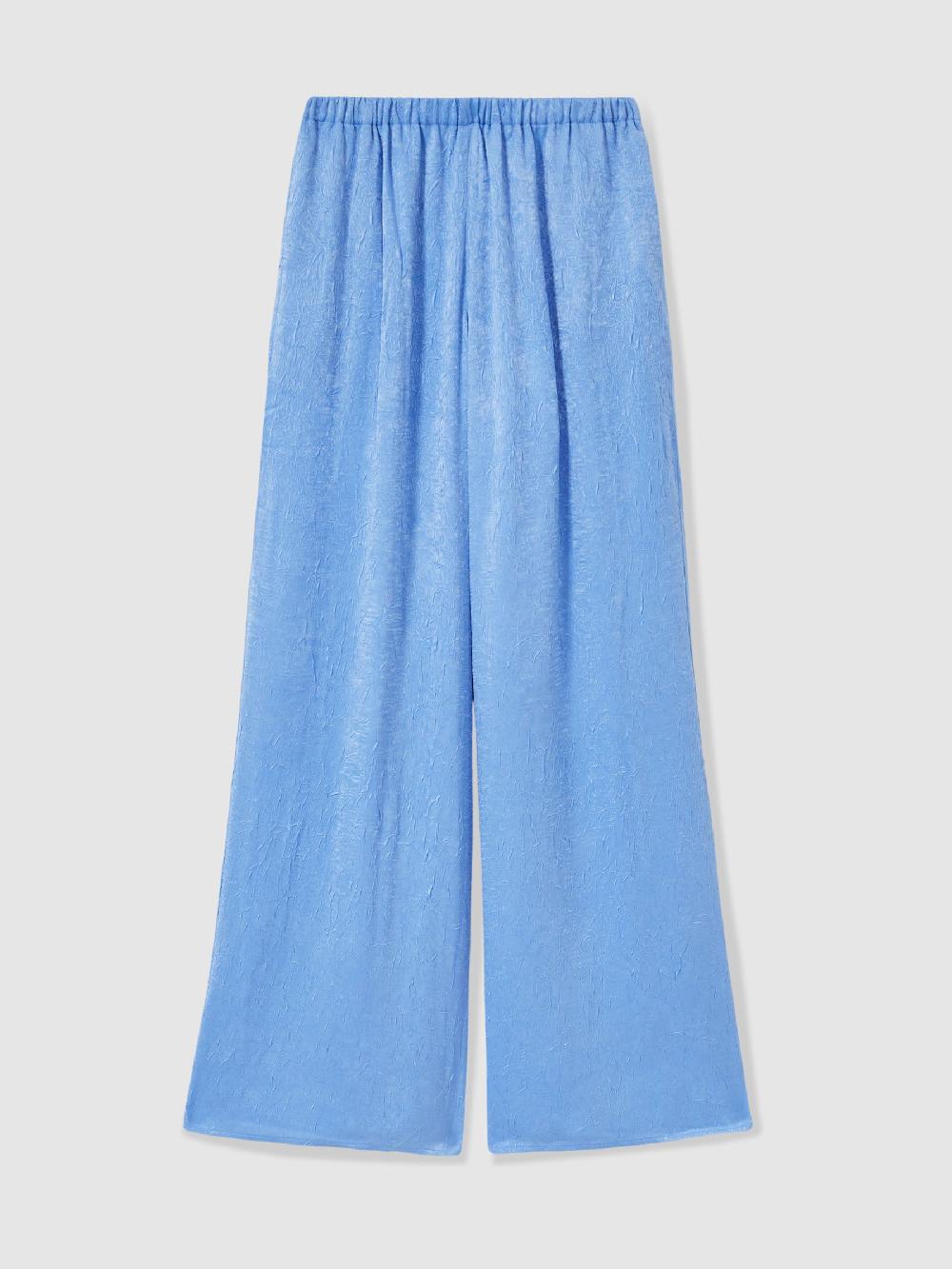 Reiss Crinkle-Satin Wide-Leg Trousers In Periwinkle