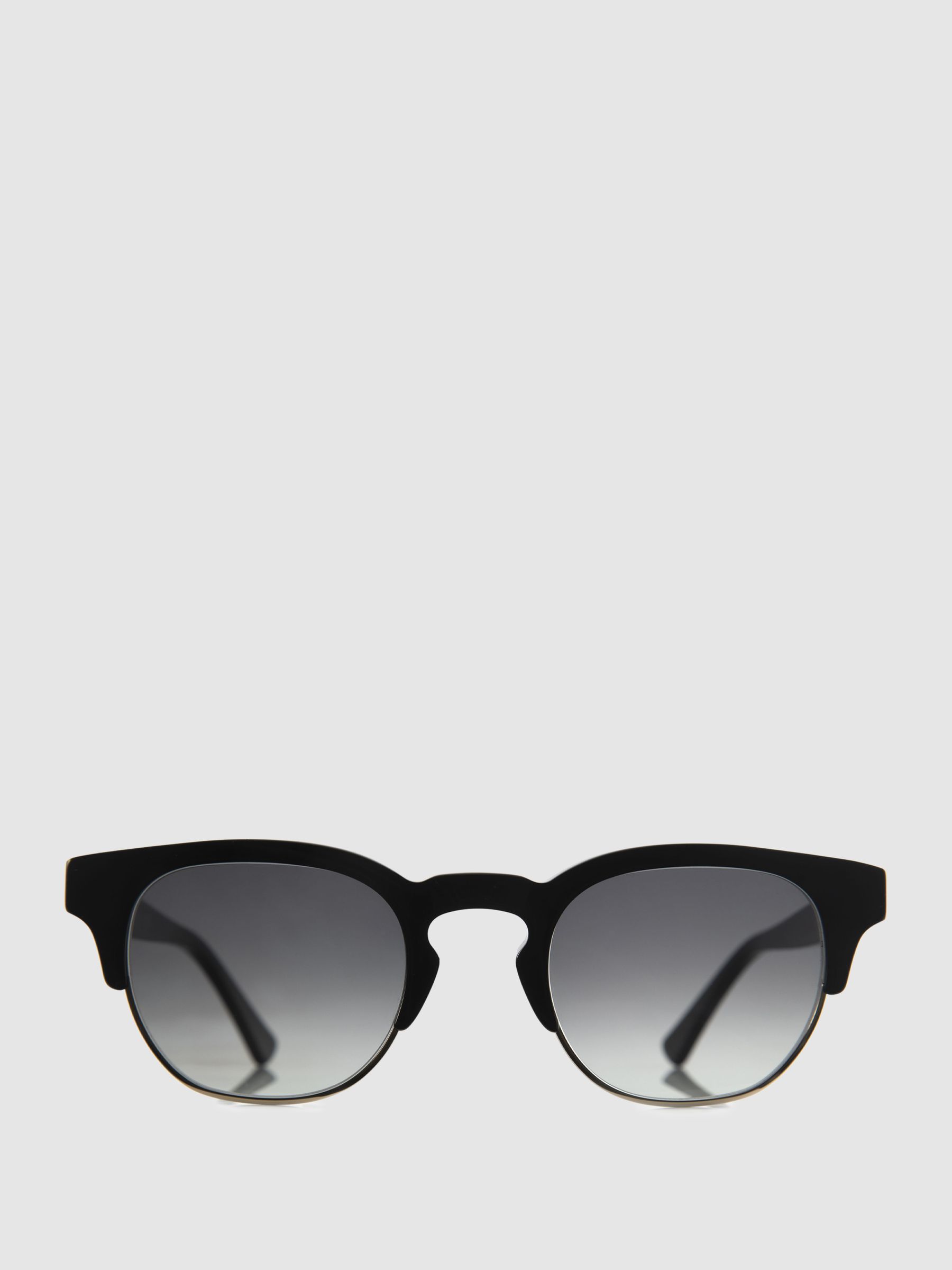 Reiss Curry And Paxton Semi Rimless Sunglasses In Black/Gold