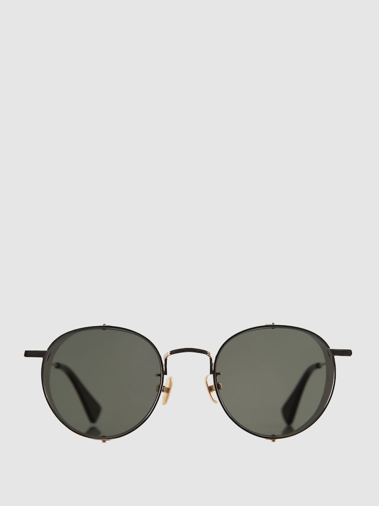 reiss Curry and Paxton Side Shield Sunglasses in Tan