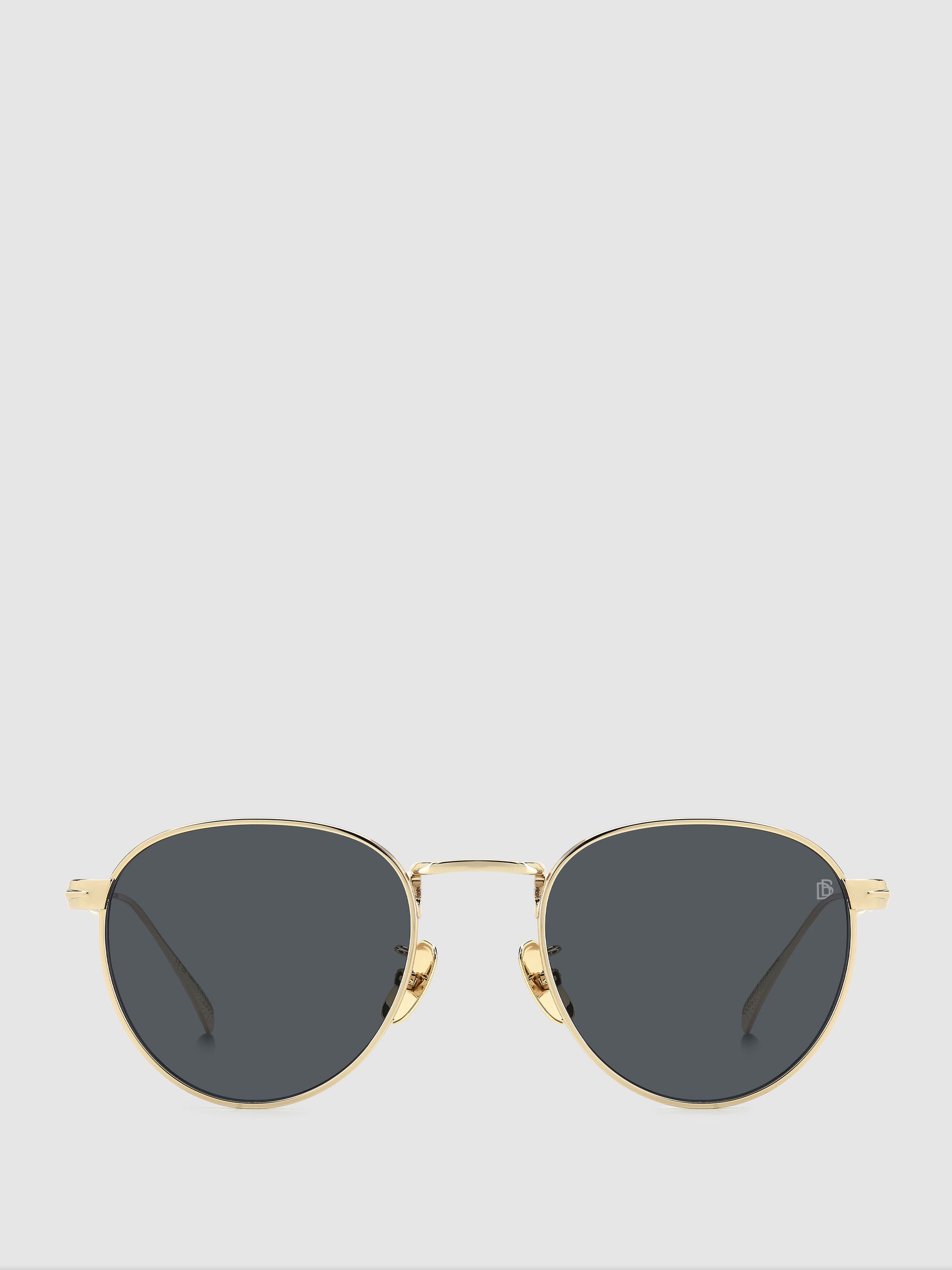 Reiss Eyewear By David Beckham Round Trim Sunglasses In Gold/Black