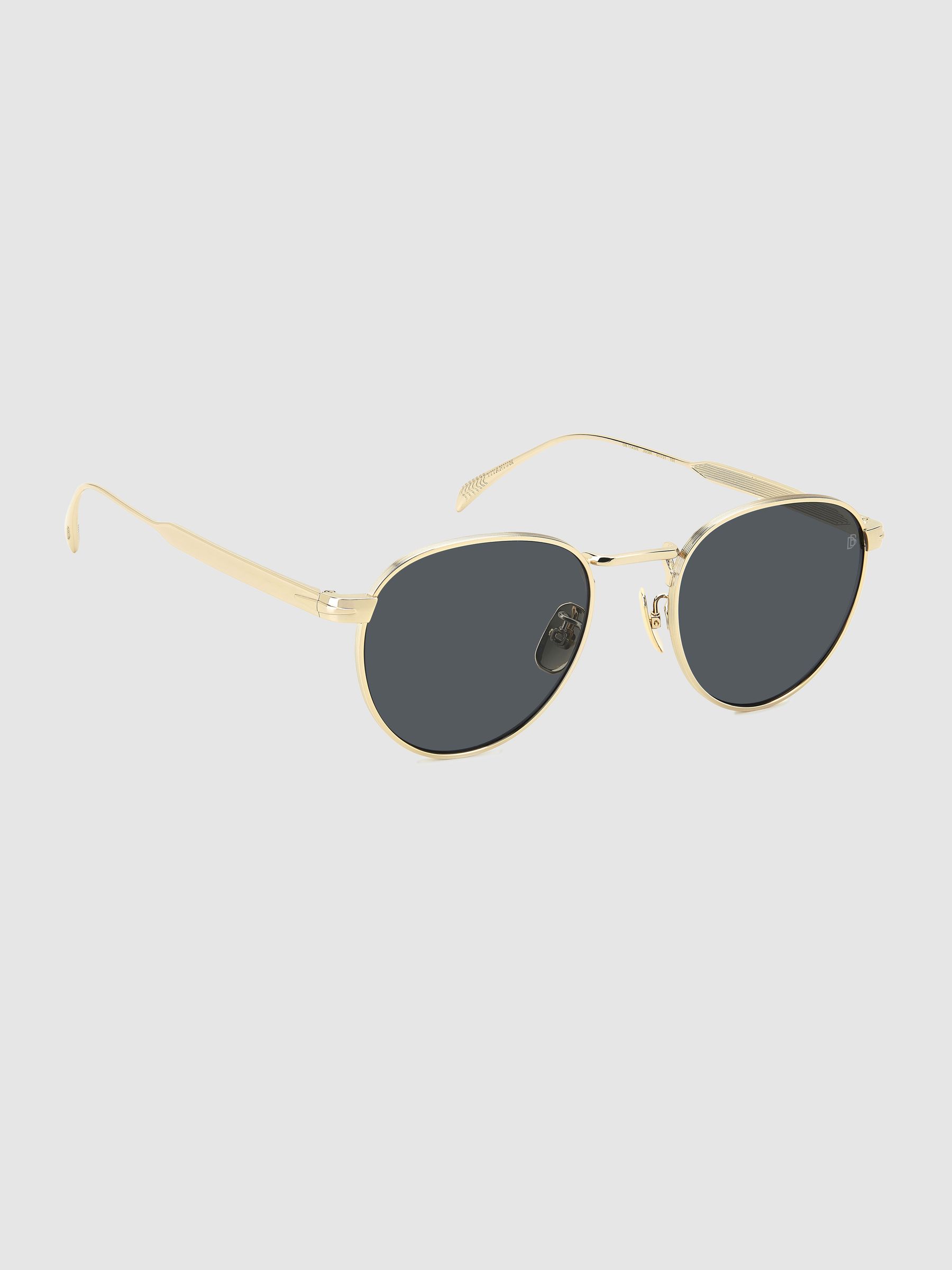 Reiss Eyewear By David Beckham Round Trim Sunglasses In Gold/Black