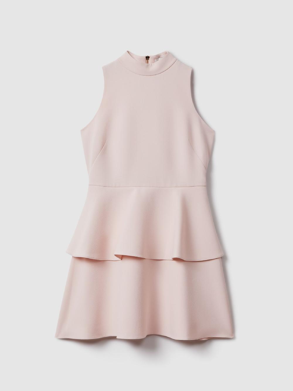 Reiss Florere Pale Pink Florere Pale Pink Tiered Mini Dress