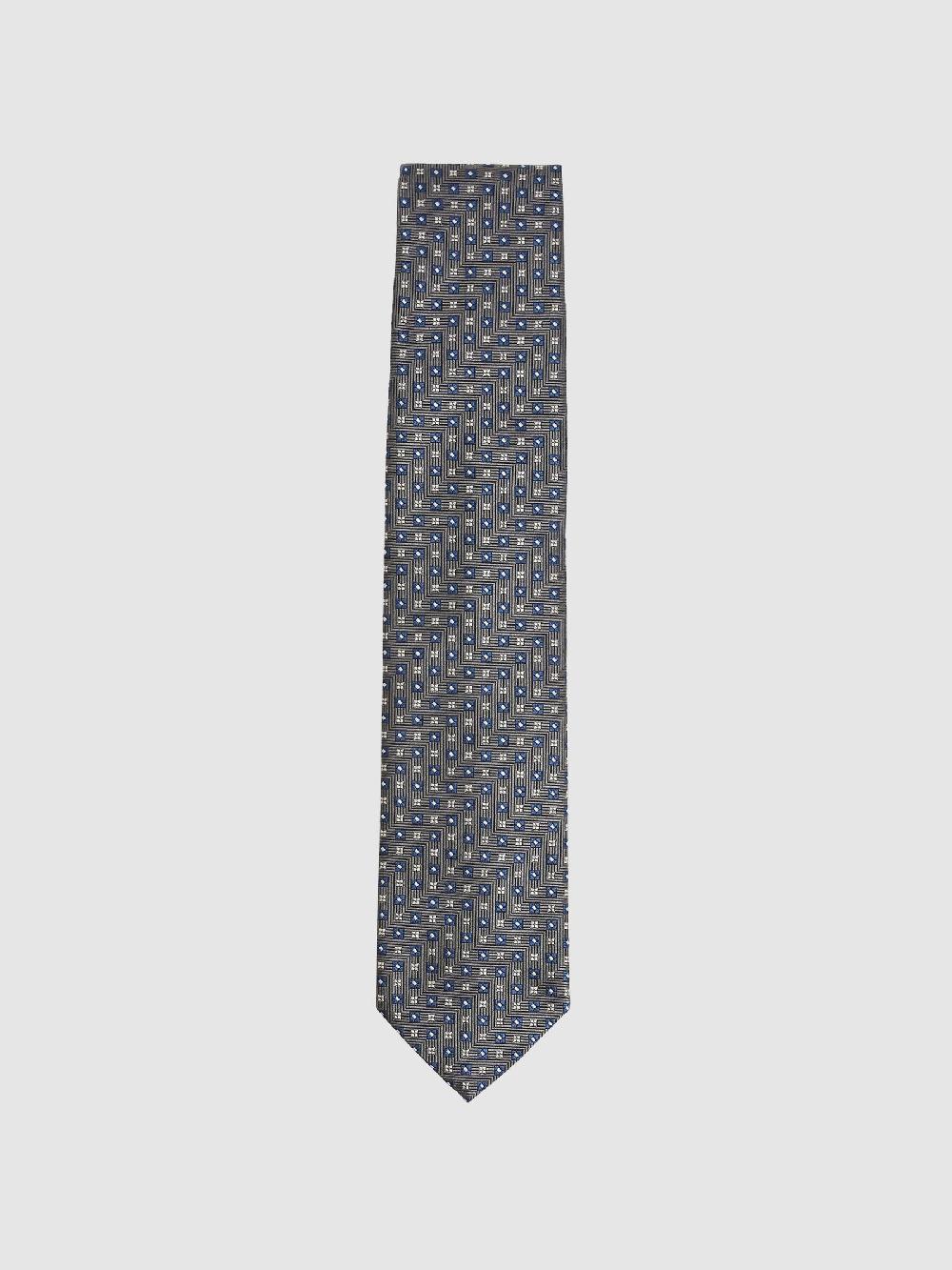Reiss Foulard Silk Blend Floral Print Tie In Charcoal
