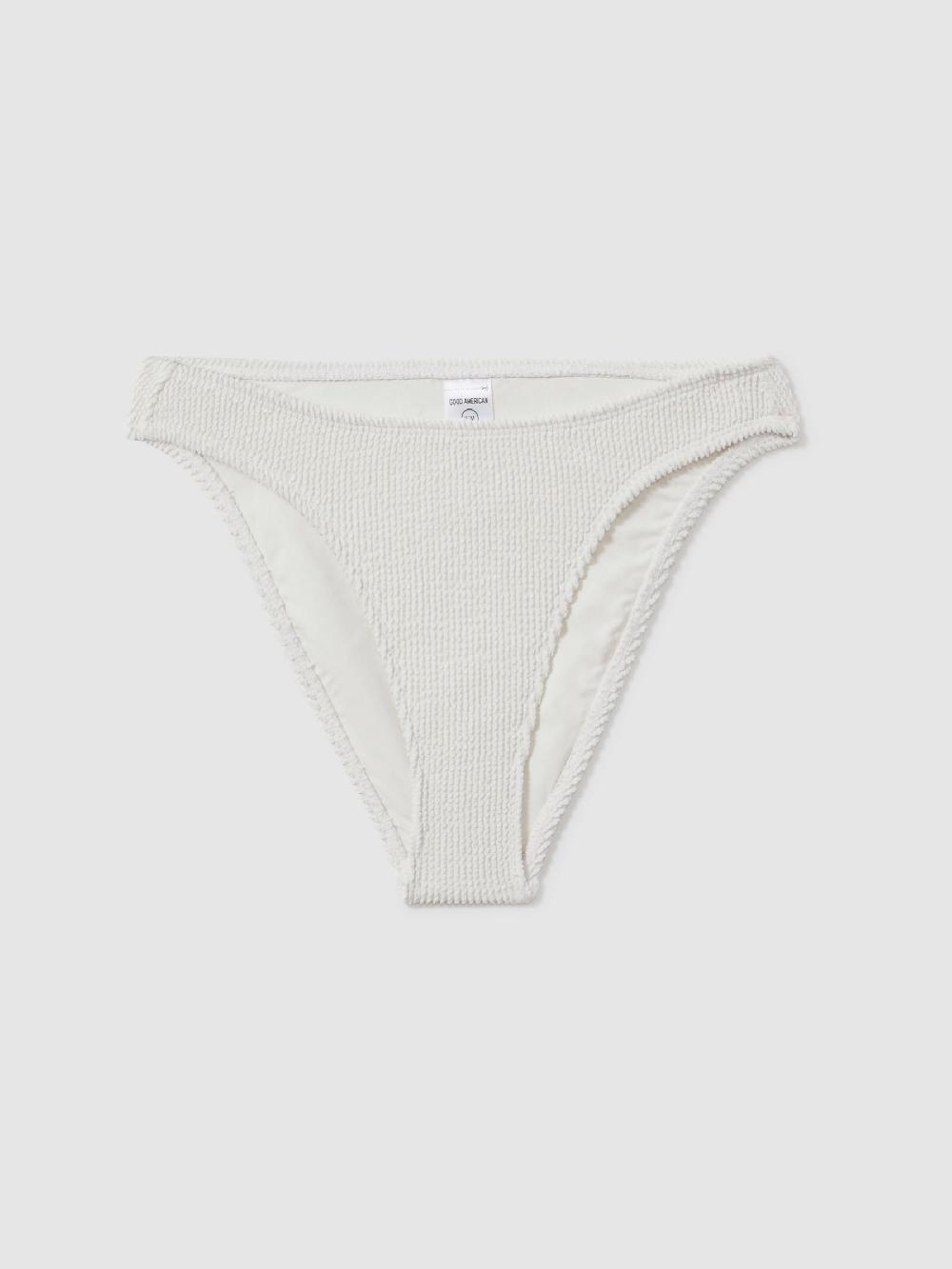 Reiss Good American Always Fits Textured Bikini Bottoms In Cloud White