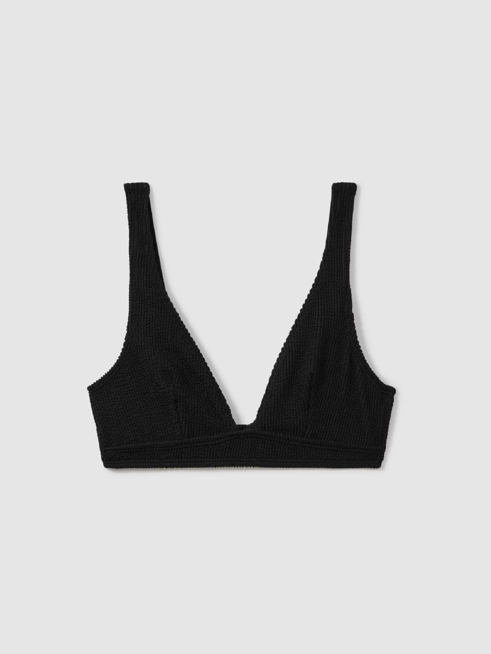 Reiss Good American Always Fits Textured Bikini Top In Black