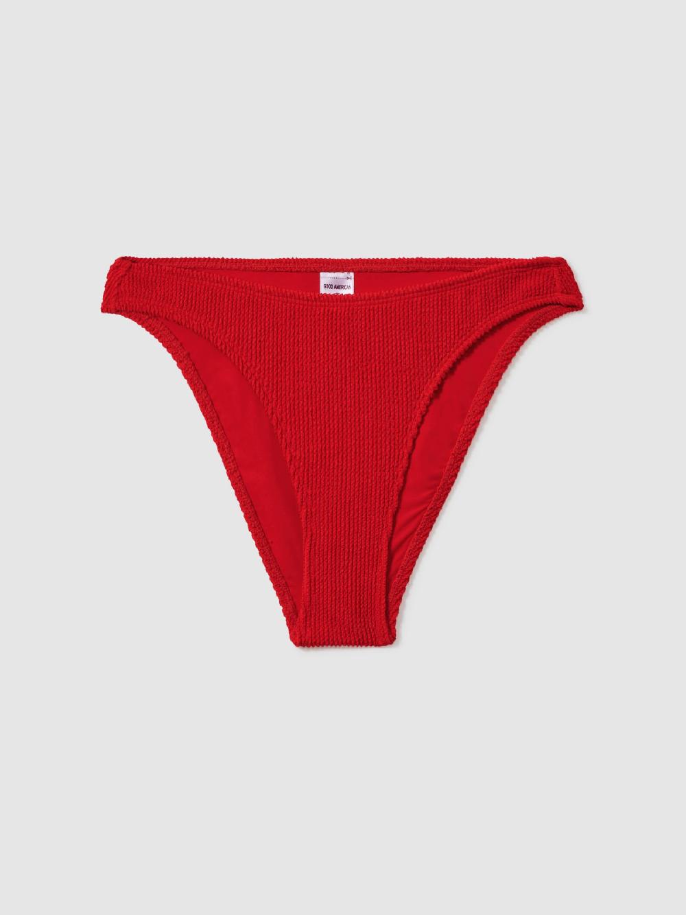 Reiss Good American Always Fits Textured Bikini Top In Bright Red