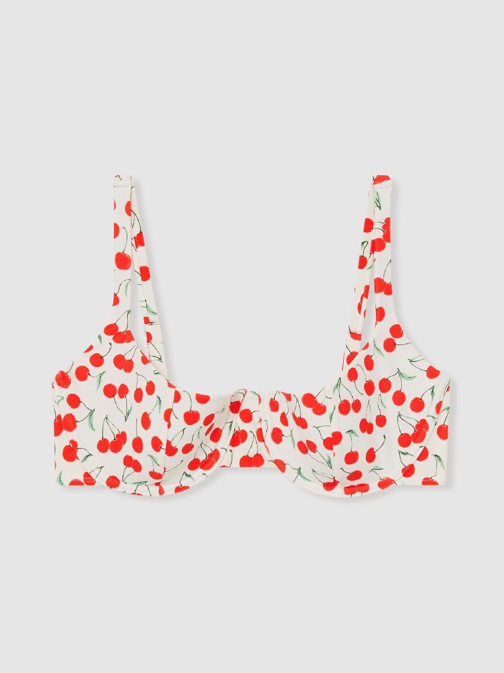 Reiss Good American Cherry Balconette Bikini Top In Cherry