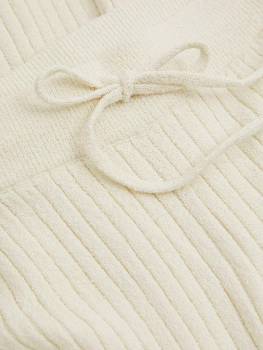 Reiss Good American Cloud White Ribbed Terry Lounge Trousers