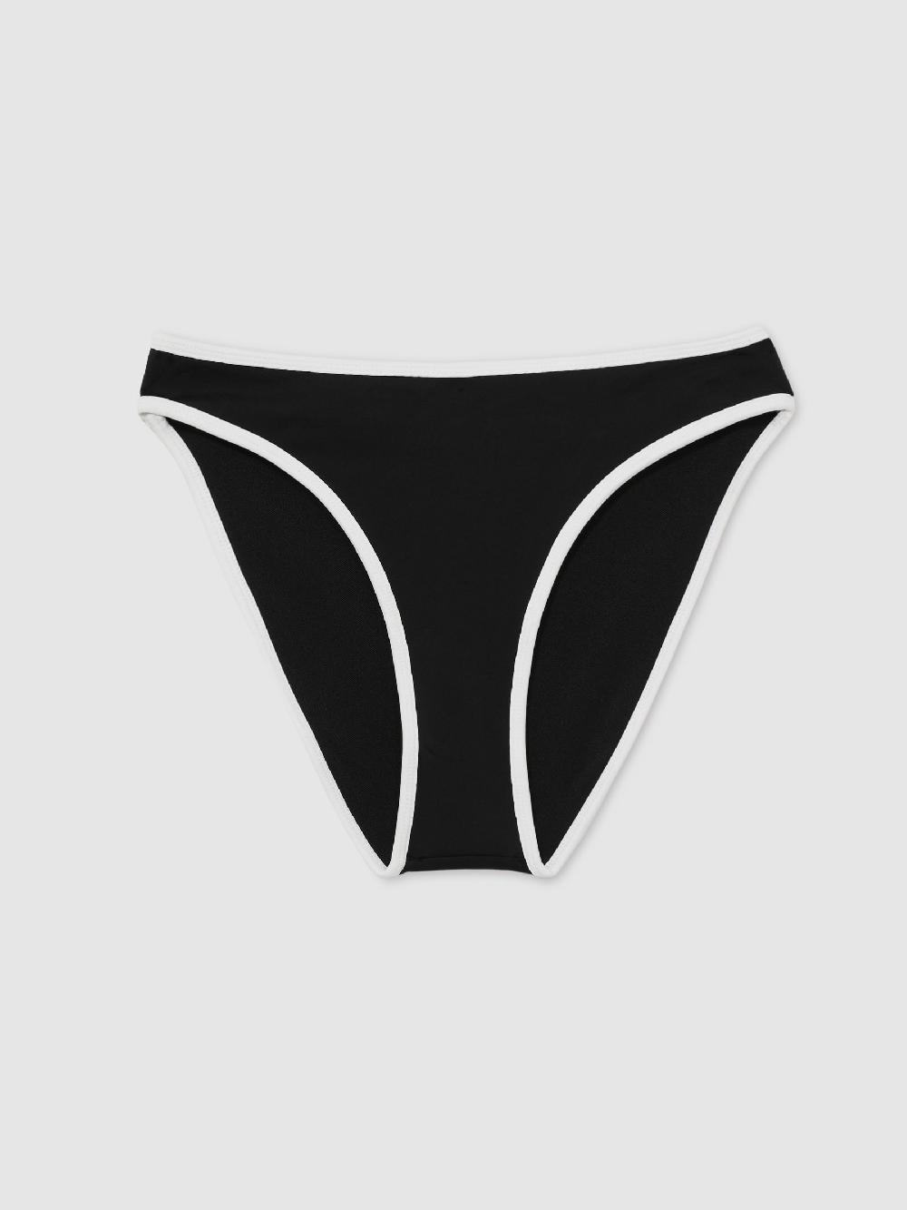 Reiss Good American Contrast-Trim Bikini Bottoms In Black