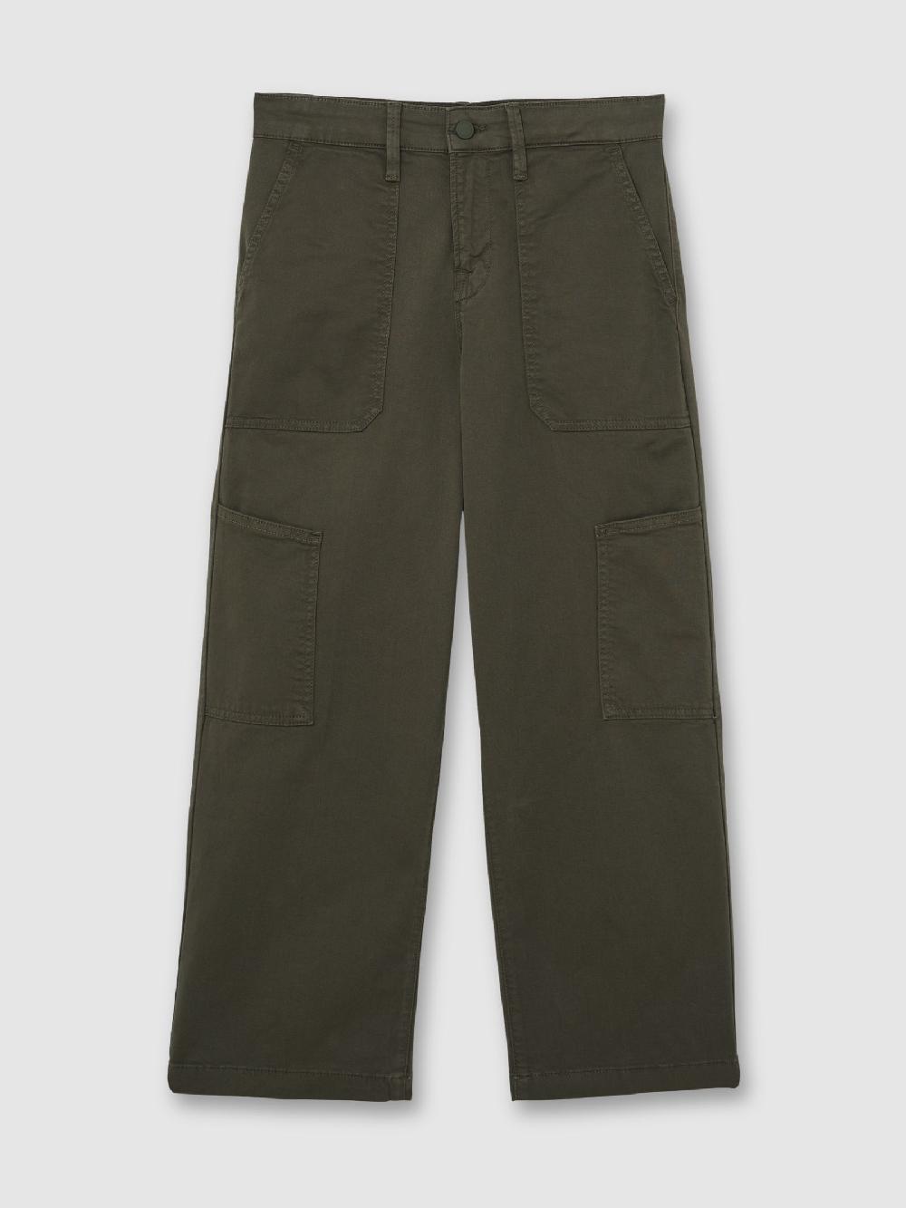 Reiss Good American Cropped Cargo Trousers In Khaki