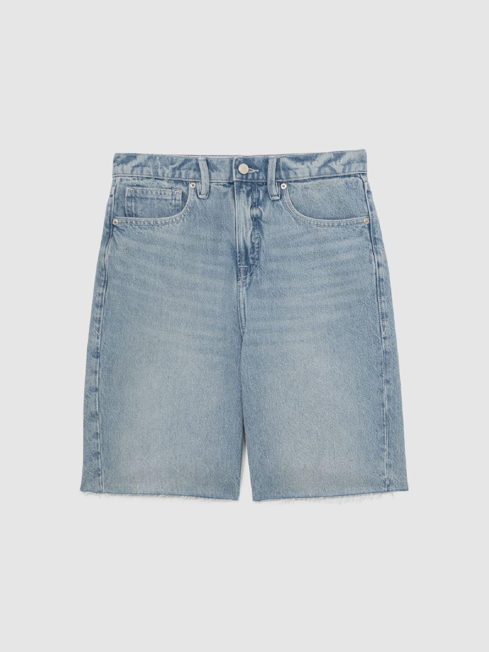 Reiss Good American Denim Bermuda Shorts In Indigo Blue